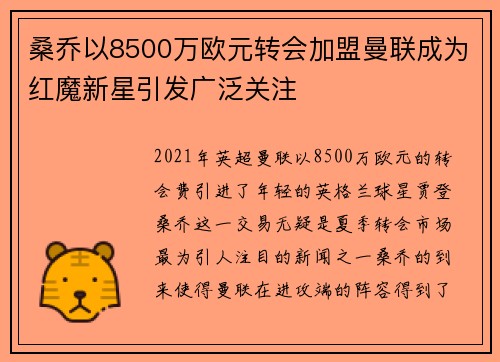 桑乔以8500万欧元转会加盟曼联成为红魔新星引发广泛关注 桑乔以8500万欧元转会加盟曼联成为红魔新星引发广泛关注